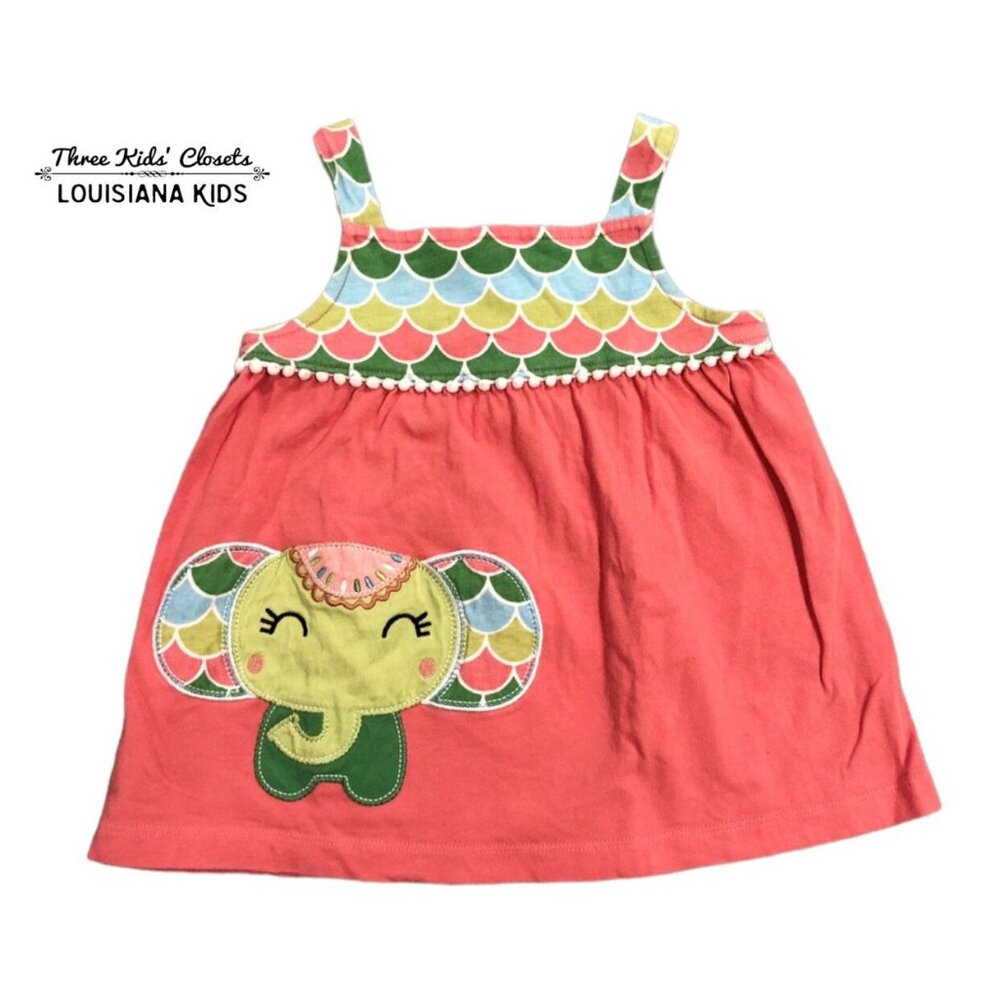 Nursery Rhyme 24m Elephant Appliqué Tank Top Shirt